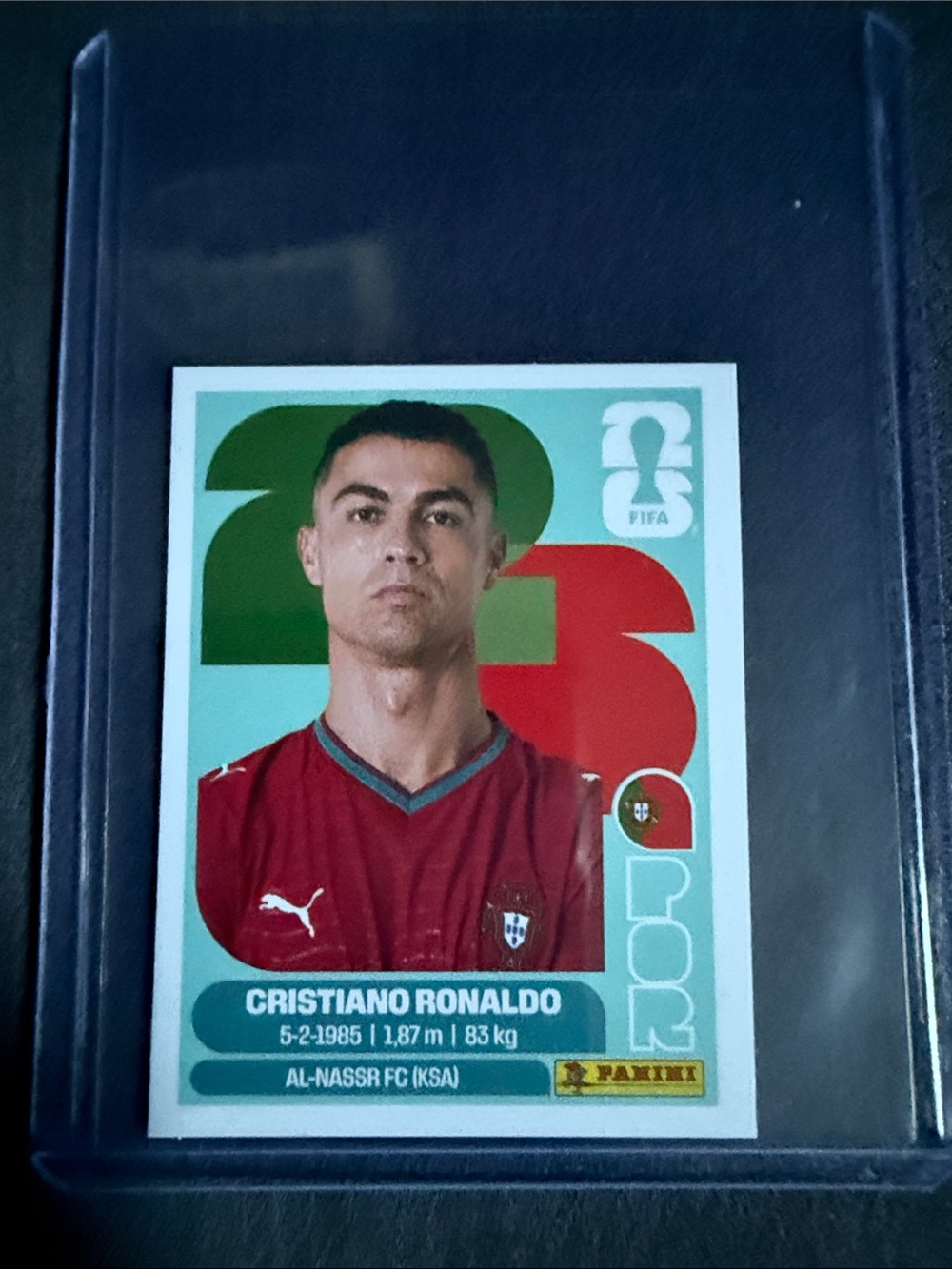 Panini Cristiano Ronaldo Sticker - Red, Green, Teal